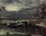 John Constable Boats on the Stour, Dedham Church in the background painting